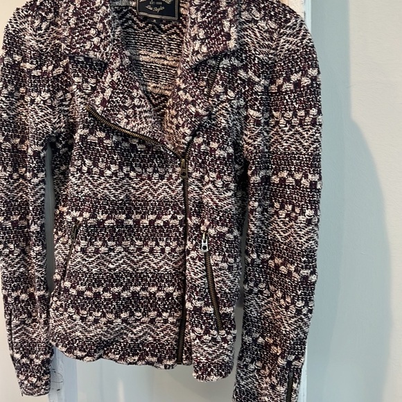 Lucky brand tweed moto style fall autumn coat size small - Picture 5 of 12